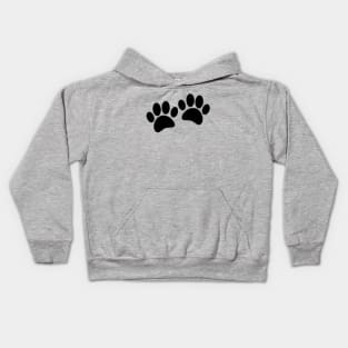 Cute Cartoon Black Puppy Paw Prints Kids Hoodie